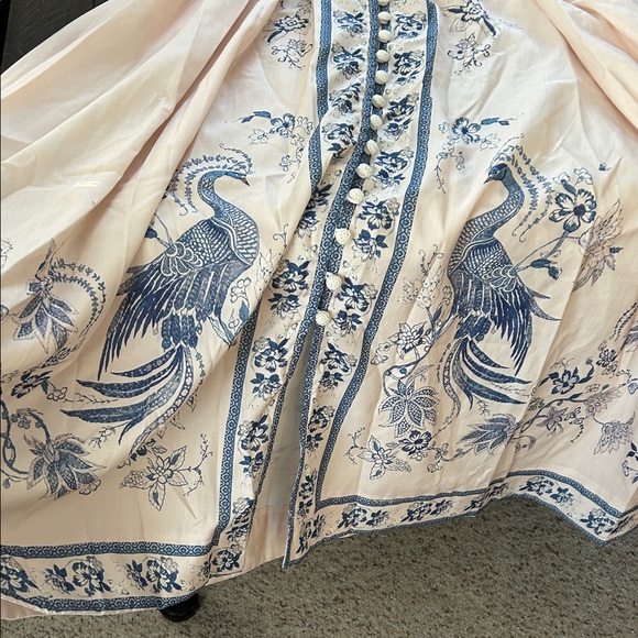 Sunday Elegant Cream and Blue Floral Dress - Picture 9 of 12